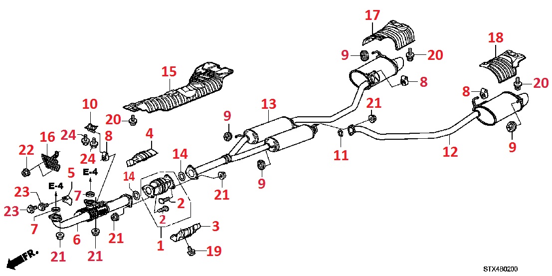 Выхлопная система для Acura MDX 2