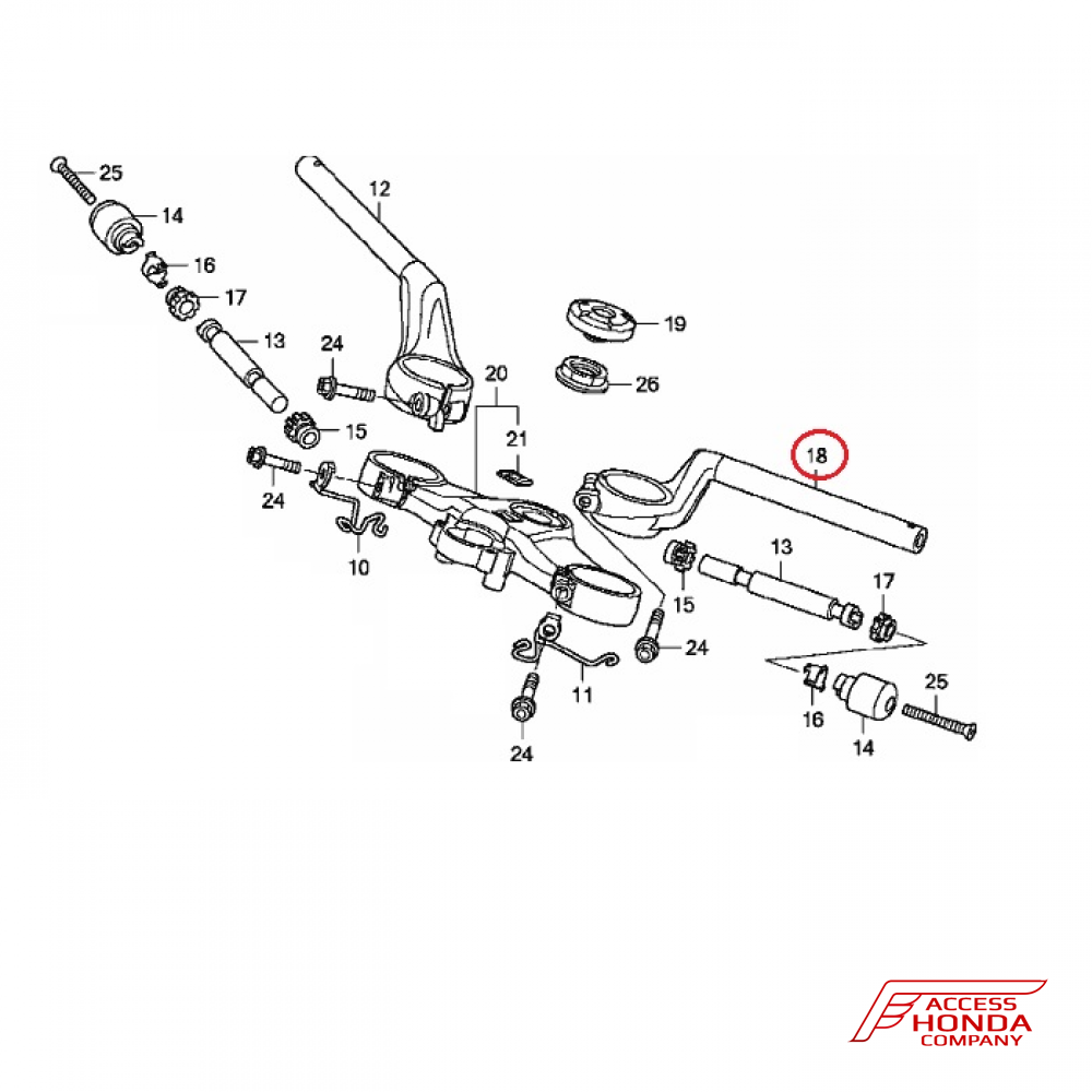 Клипон (левый) для Honda VFR1200 F Клипон (левый) для Honda VFR1200 F