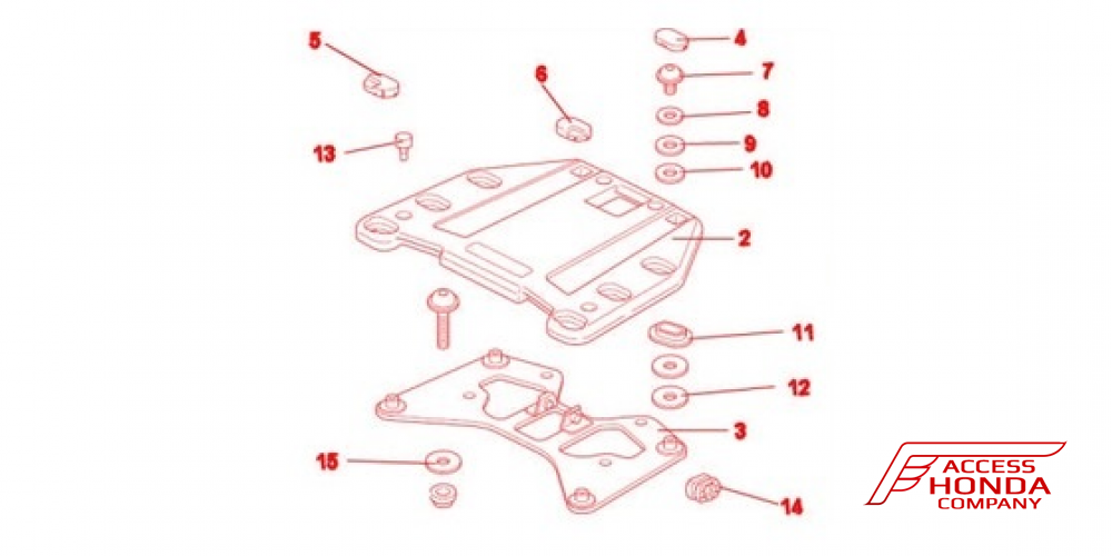 Площадка для крепления центрального кофра Honda VFR1200F (08L73MJMD10) Площадка для крепления центрального кофра Honda VFR1200F (08L73MJMD10)