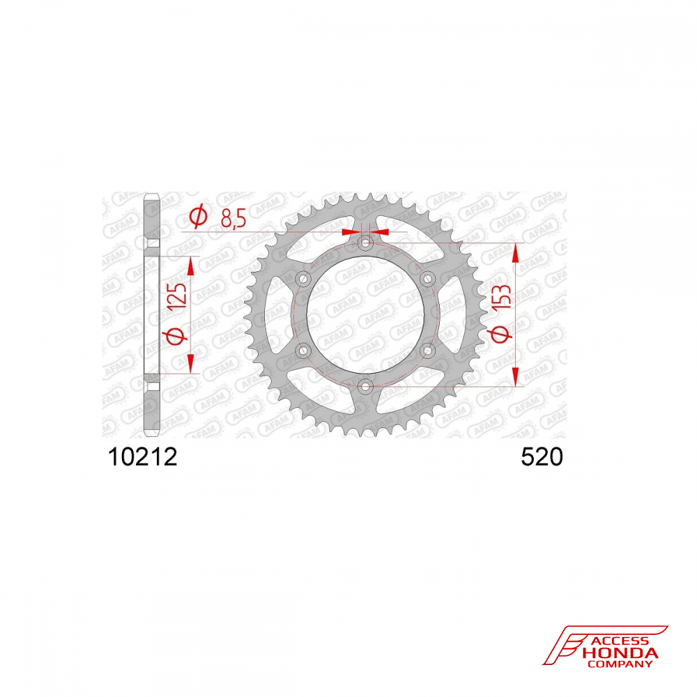 Звезда ведомая (задняя) AFAM под 520 цепь (JTR210) Звезда ведомая (задняя) AFAM под 520 цепь (JTR210)