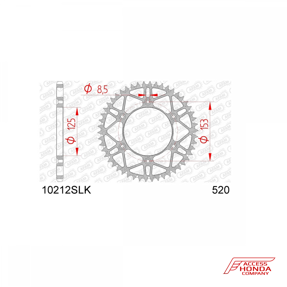 Звезда ведомая (задняя) AFAM под 520 цепь Звезда ведомая (задняя) AFAM под 520 цепь