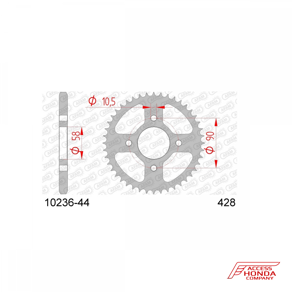 Звезда ведомая (задняя) AFAM под 428 цепь (JTR1221) Звезда ведомая (задняя) AFAM под 428 цепь (JTR1221)