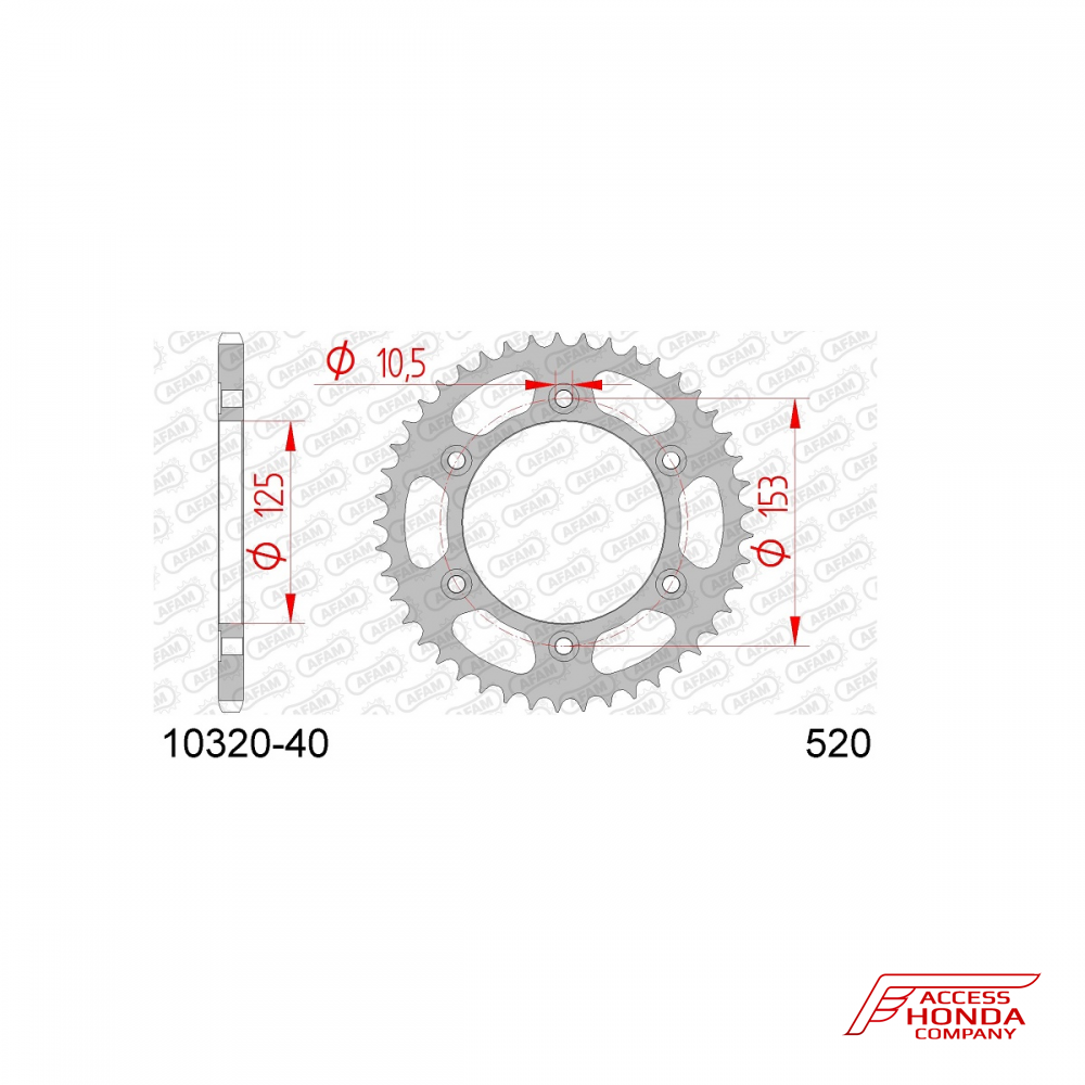Звезда ведомая (задняя) AFAM под 520 цепь (JTR301) Звезда ведомая (задняя) AFAM под 520 цепь (JTR301)