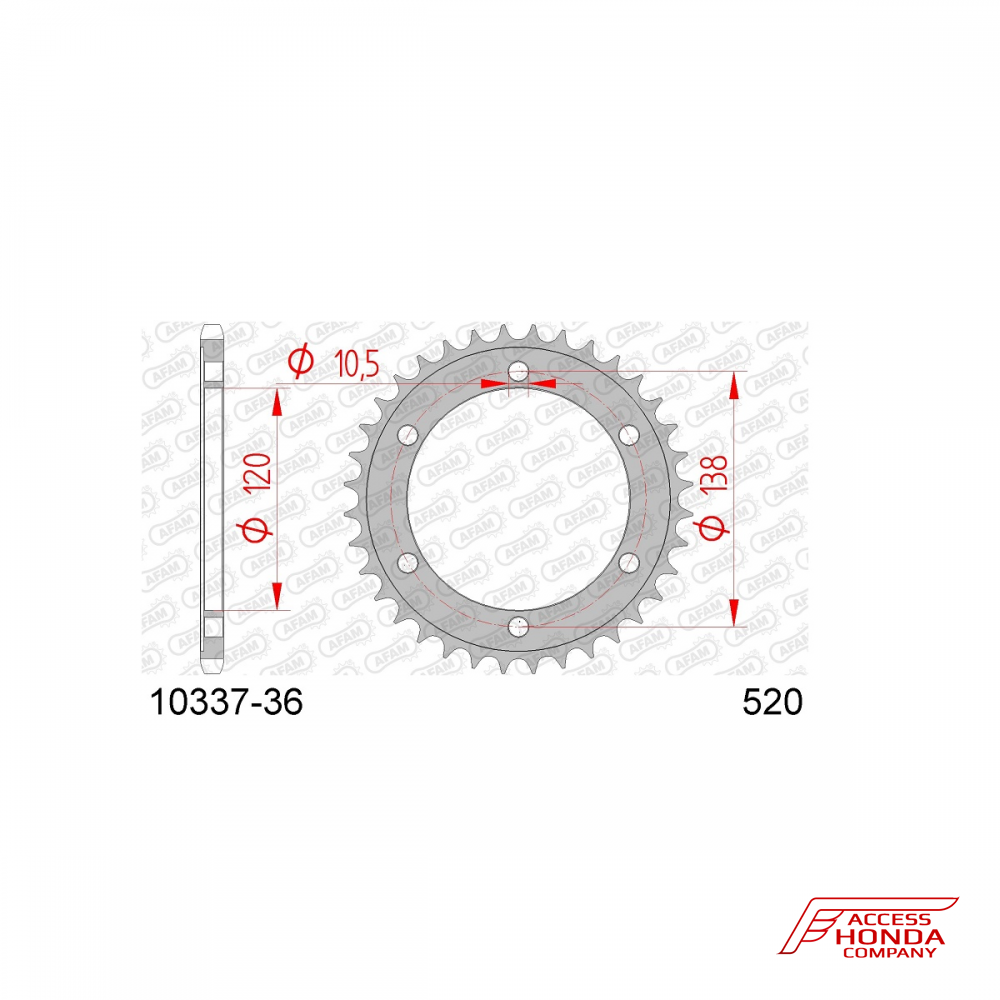 Звезда ведомая (задняя) AFAM под 520 цепь (JTR1220) Звезда ведомая (задняя) AFAM под 520 цепь (JTR1220)