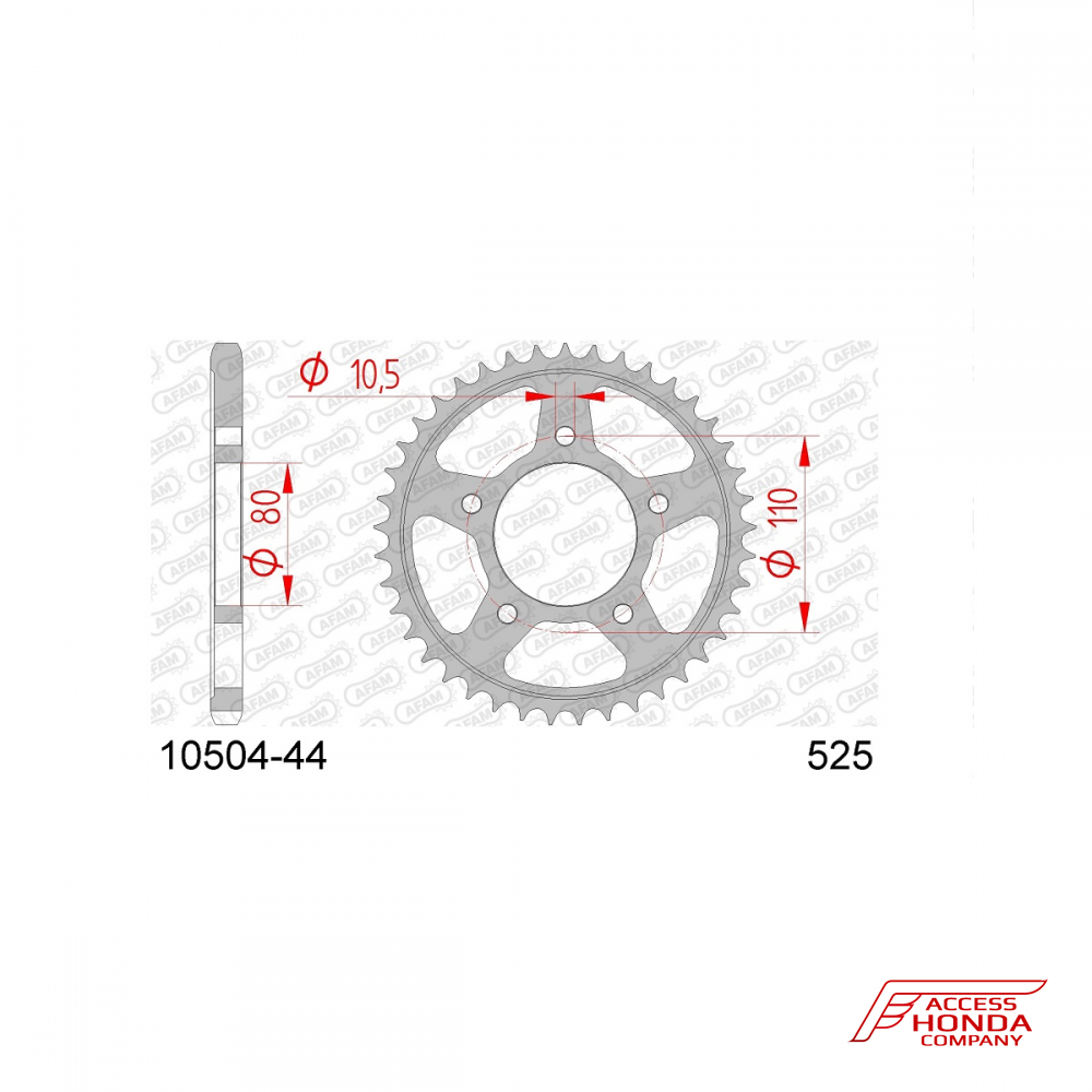 Звезда ведомая (задняя) AFAM под 525 цепь (JTR1332) Звезда ведомая (задняя) AFAM под 525 цепь (JTR1332)