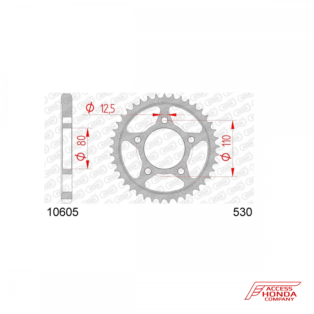 Звезда ведомая (задняя) AFAM под 530 цепь (JTR1334) Звезда ведомая (задняя) AFAM под 530 цепь (JTR1334)