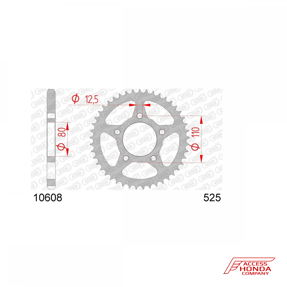 Звезда ведомая (задняя) AFAM под 525 цепь (JTR1332) Звезда ведомая (задняя) AFAM под 525 цепь (JTR1332)