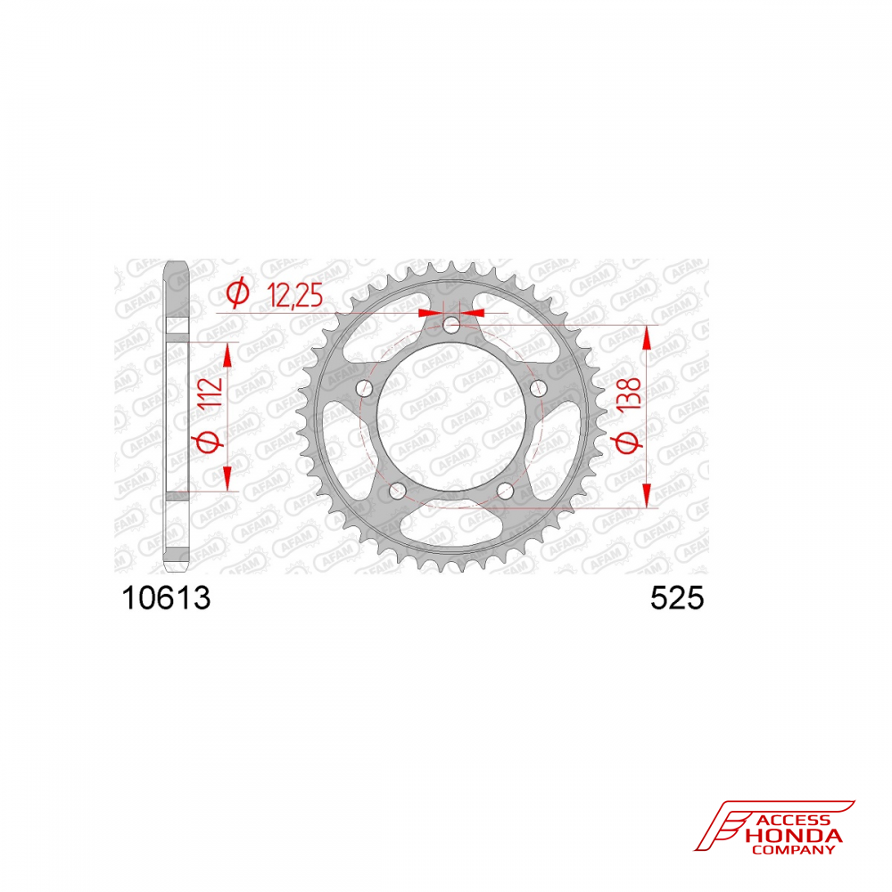 Звезда ведомая (задняя) AFAM под 525 цепь (JTR1304) Звезда ведомая (задняя) AFAM под 525 цепь (JTR1304)