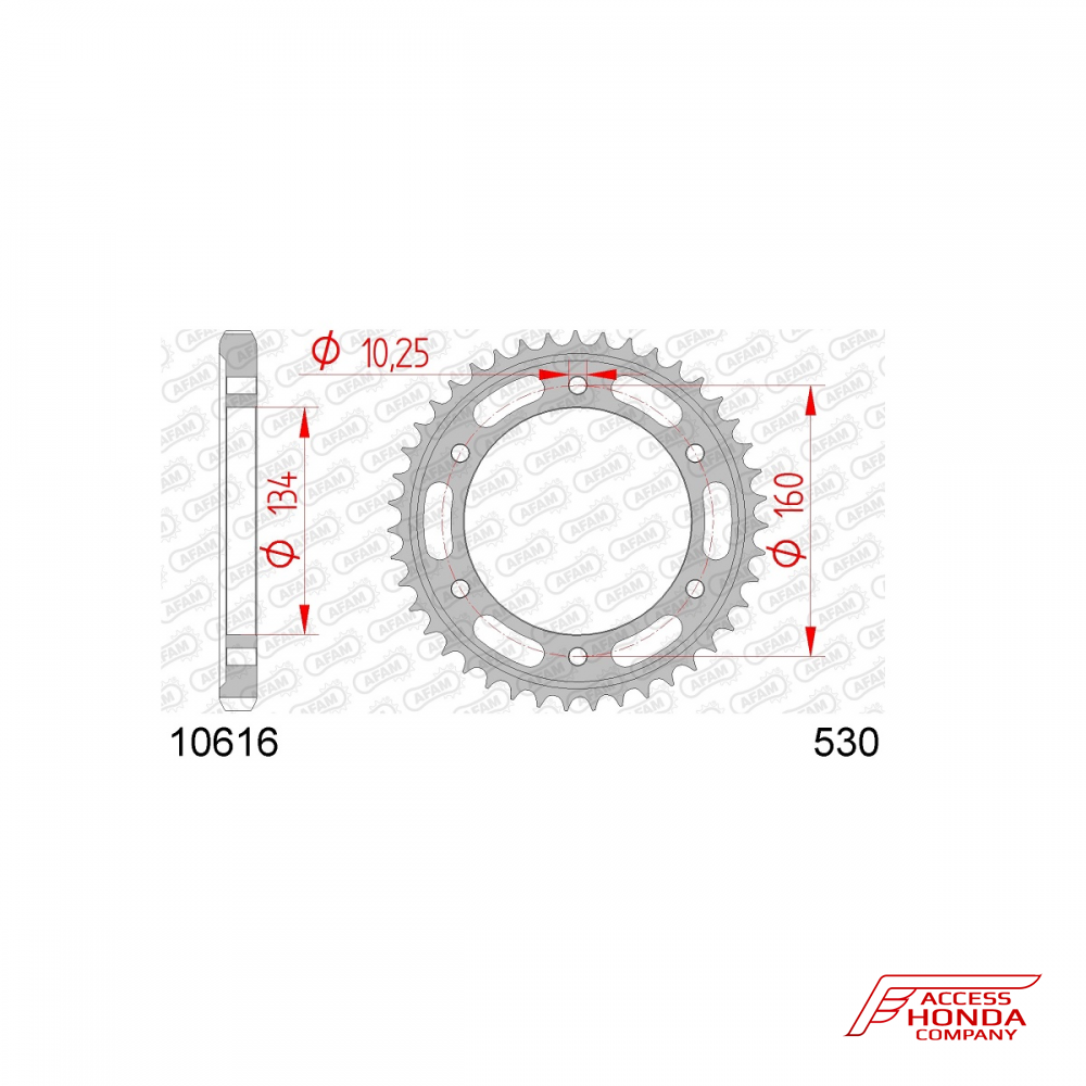 Звезда ведомая (задняя) AFAM под 530 цепь (JTR1306) Звезда ведомая (задняя) AFAM под 530 цепь (JTR1306)