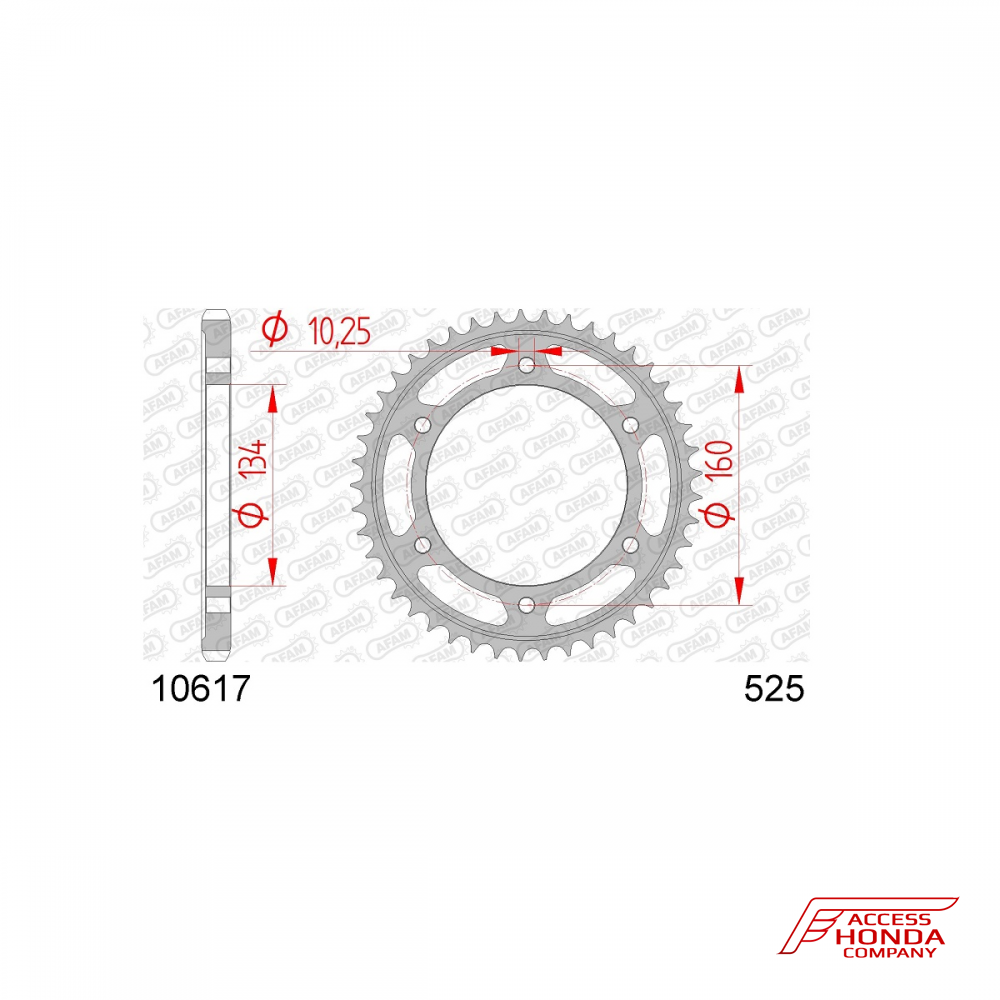 Звезда ведомая (задняя) AFAM под 525 цепь (JTR1307) Звезда ведомая (задняя) AFAM под 525 цепь (JTR1307)