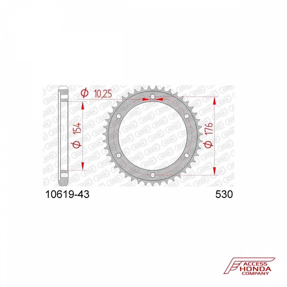 Звезда ведомая (задняя) AFAM под 530 цепь (JTR1340) Звезда ведомая (задняя) AFAM под 530 цепь (JTR1340)