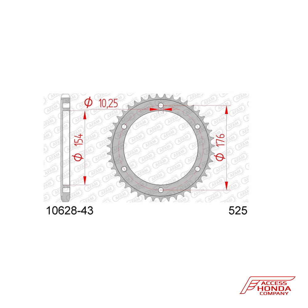 Звезда ведомая (задняя) AFAM под 525 цепь (JTR1346) Звезда ведомая (задняя) AFAM под 525 цепь (JTR1346)