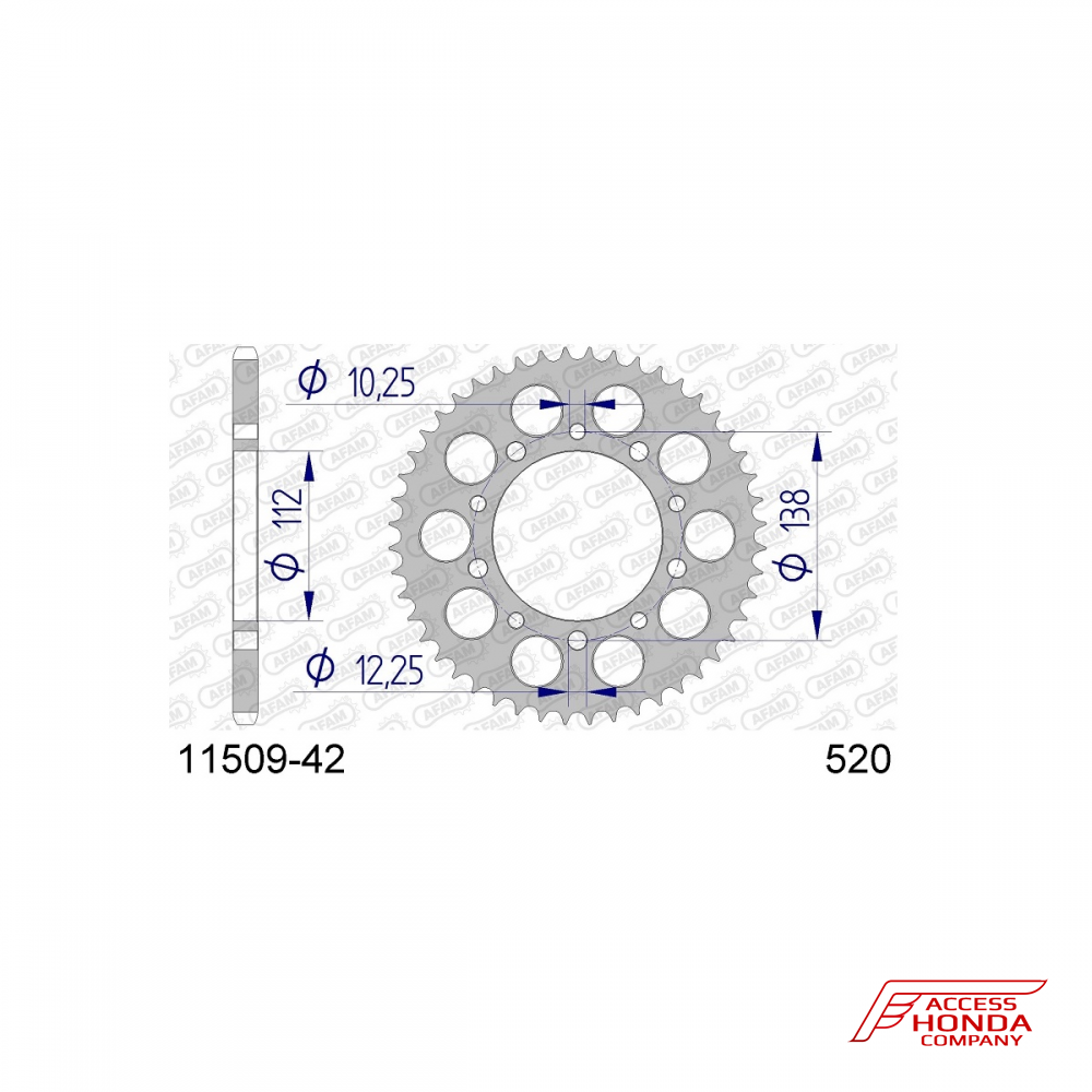 Звезда ведомая (задняя) AFAM под 520 цепь (JTA1303) Звезда ведомая (задняя) AFAM под 520 цепь (JTA1303)