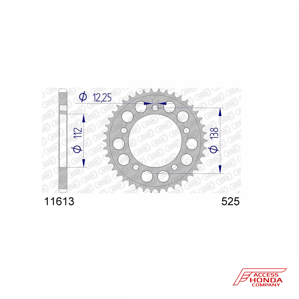 Звезда ведомая (задняя) AFAM под 525 цепь (JTA1304) Звезда ведомая (задняя) AFAM под 525 цепь (JTA1304)