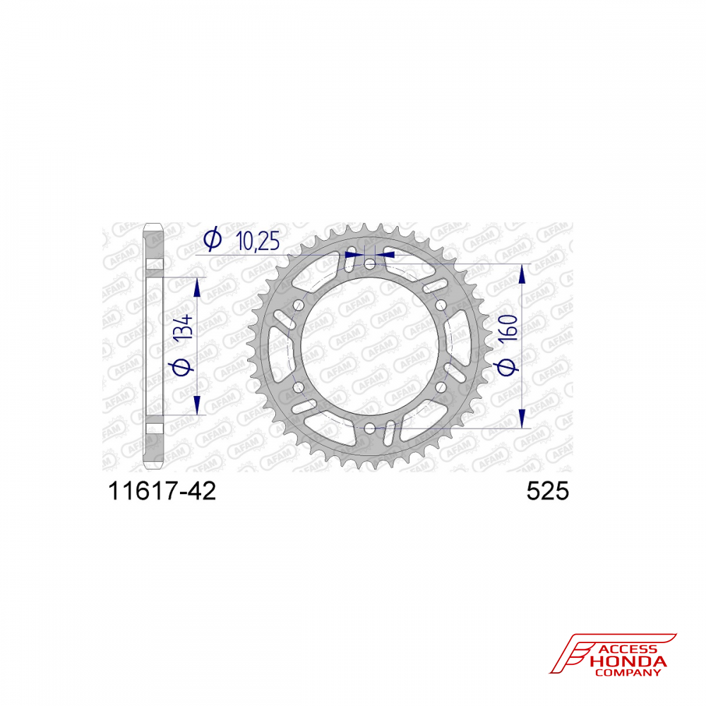 Звезда ведомая (задняя) AFAM под 525 цепь (JTA1307) Звезда ведомая (задняя) AFAM под 525 цепь (JTA1307)