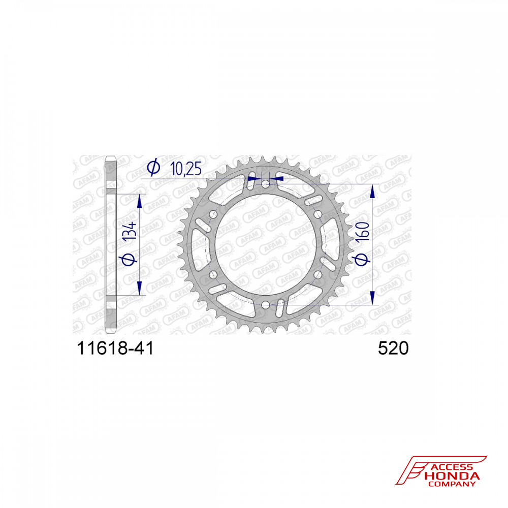 Звезда ведомая (задняя) AFAM под 520 цепь (JTA1308) Звезда ведомая (задняя) AFAM под 520 цепь (JTA1308)