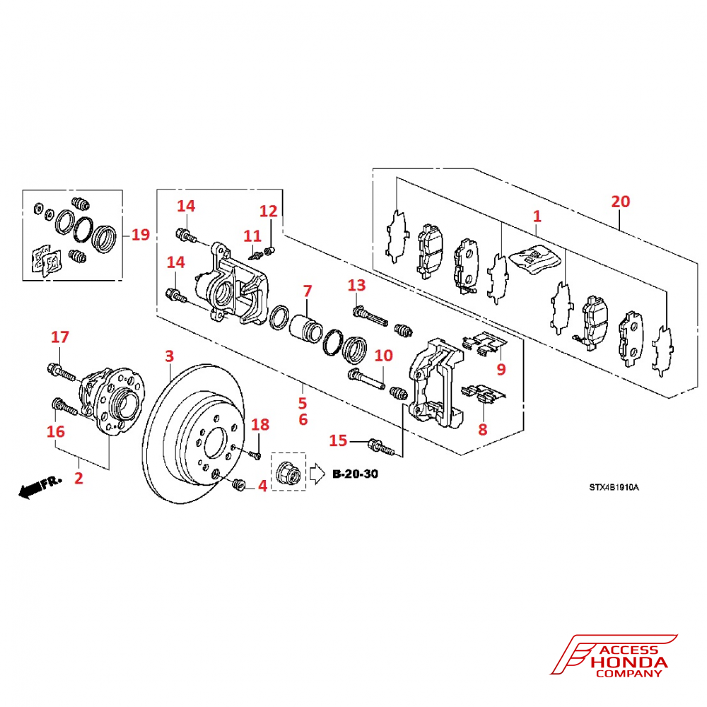 Задний тормоз для Acura MDX 2 Задний тормоз для Acura MDX 2