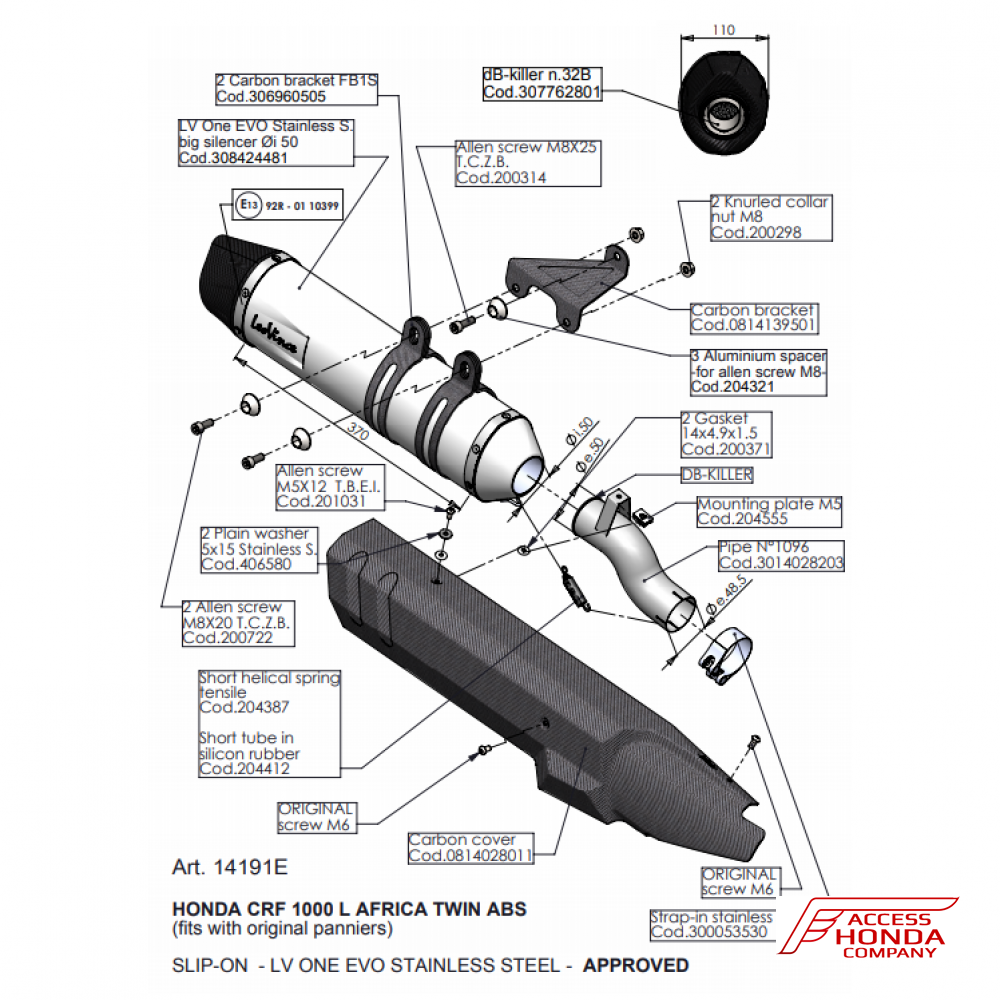 Выхлопная система LEOVINCE LV ONE EVO для Honda CRF1000L Africa Twin Выхлопная система LEOVINCE LV ONE EVO для Honda CRF1000L Africa Twin