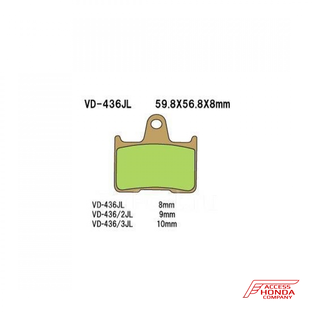 Тормозные колодки VESRAH VD 436JL для мотоциклов Honda Тормозные колодки VESRAH VD 436JL для мотоциклов Honda