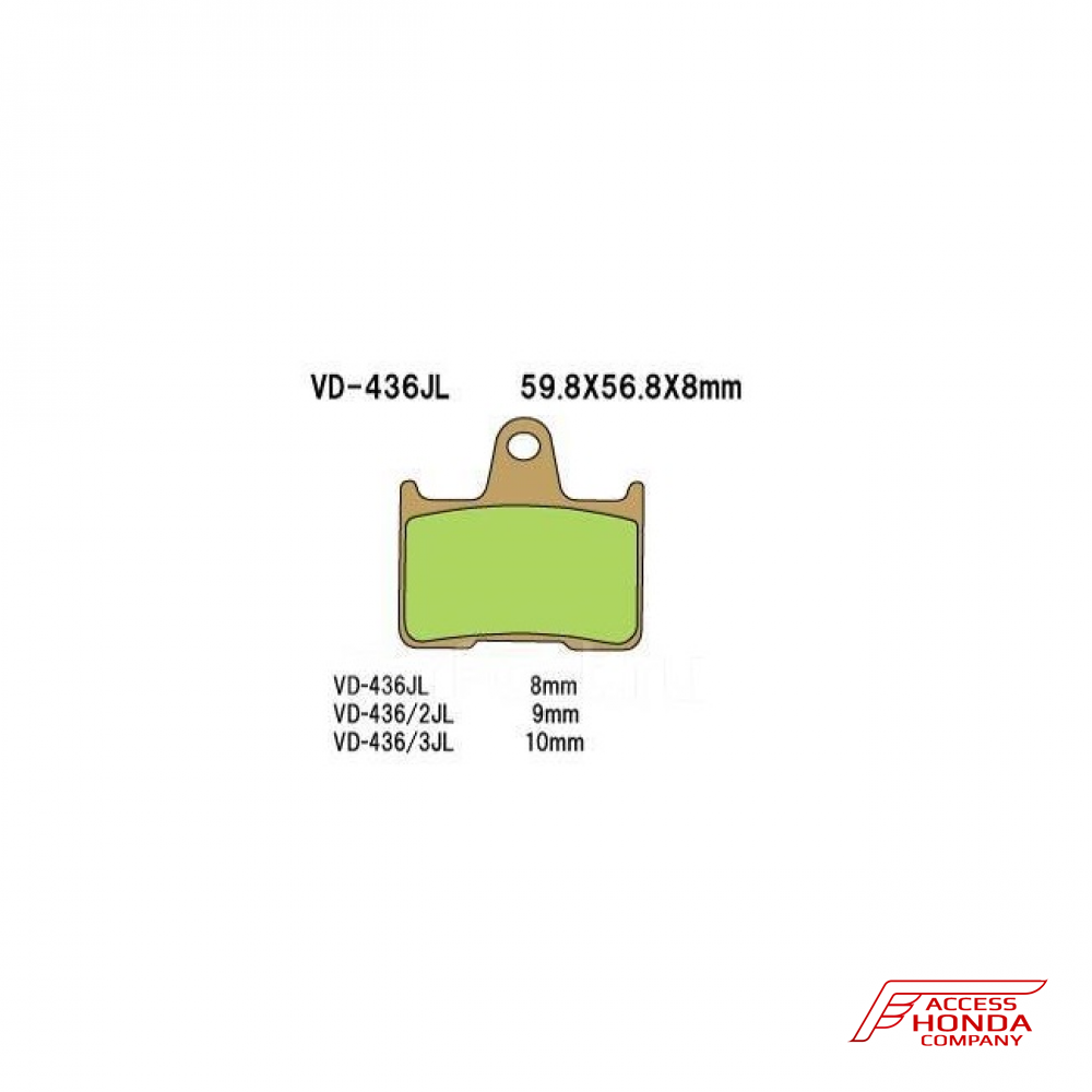 Тормозные колодки VESRAH VD 436/2JL для мотоциклов Honda Тормозные колодки VESRAH VD 436/2JL для мотоциклов Honda