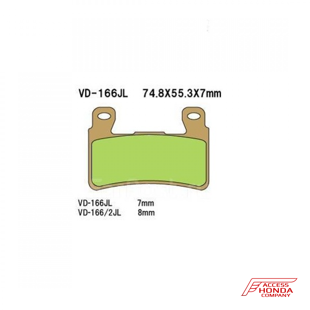 Тормозные колодки VESRAH VD 166JL для мотоциклов Honda Тормозные колодки VESRAH VD 166JL для мотоциклов Honda