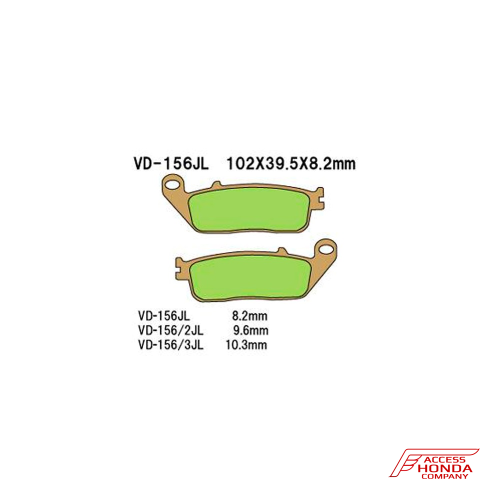 Тормозные колодки VESRAH VD 156/3JL для мотоциклов Honda Тормозные колодки VESRAH VD 156/3JL для мотоциклов Honda