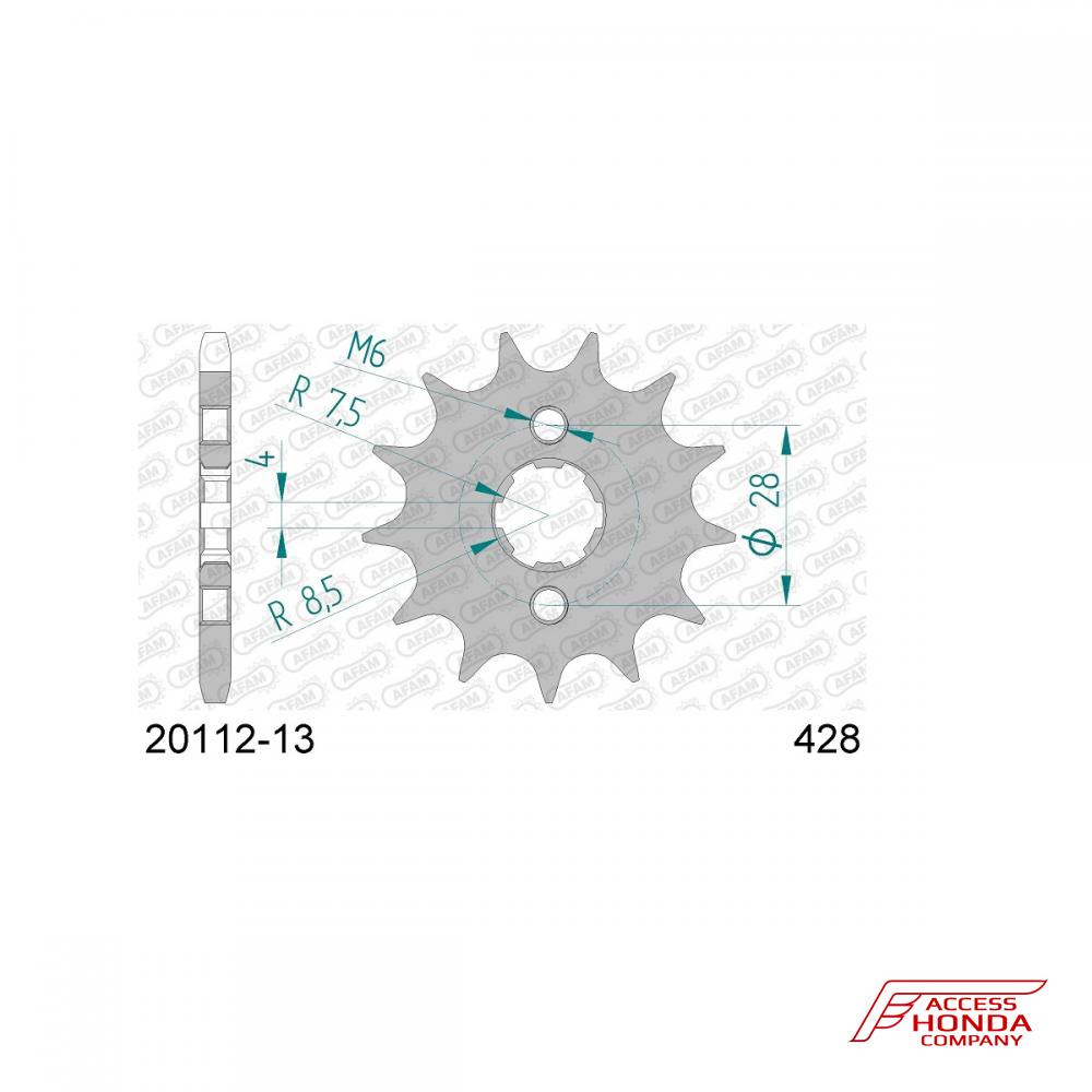 Звезда ведущая (передняя) AFAM под 428 цепь (JTF277) Звезда ведущая (передняя) AFAM под 428 цепь (JTF277)