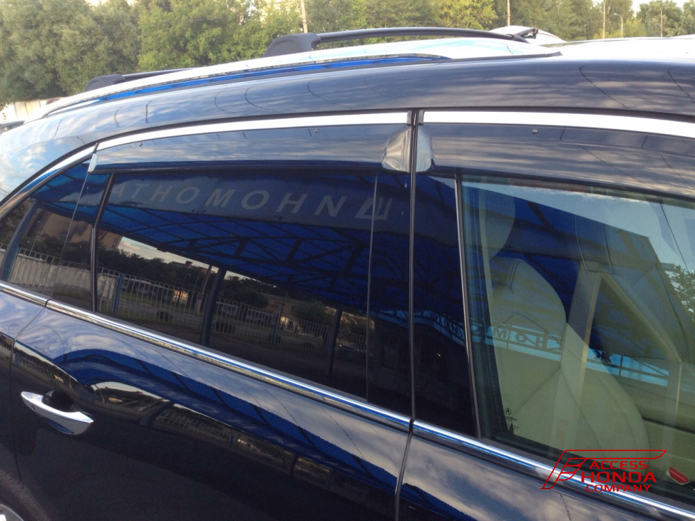 Оригинальные дефлекторы с молдингом из нержавеющей стали Acura MDX 3 Оригинальные дефлекторы с молдингом из нержавеющей стали Acura MDX 3