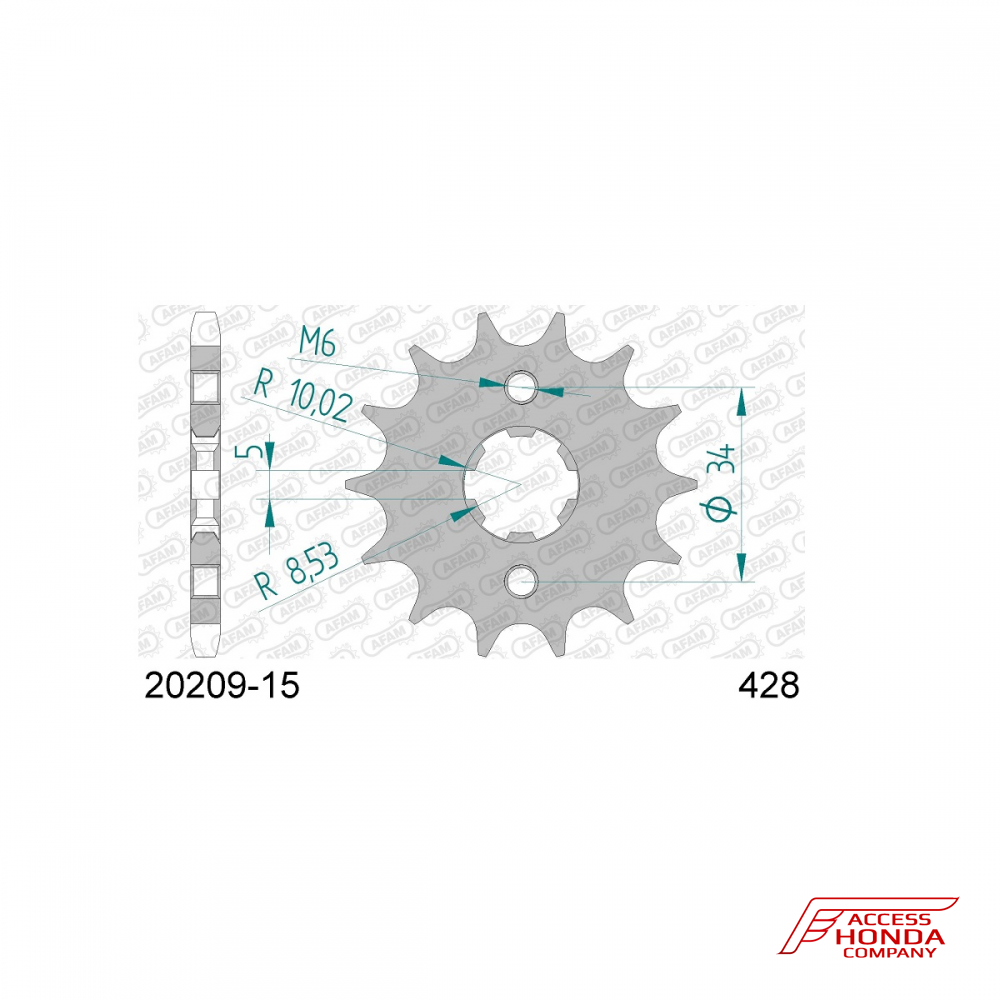 Звезда ведущая (передняя) AFAM под 428 цепь (JTF1264) Звезда ведущая (передняя) AFAM под 428 цепь (JTF1264)