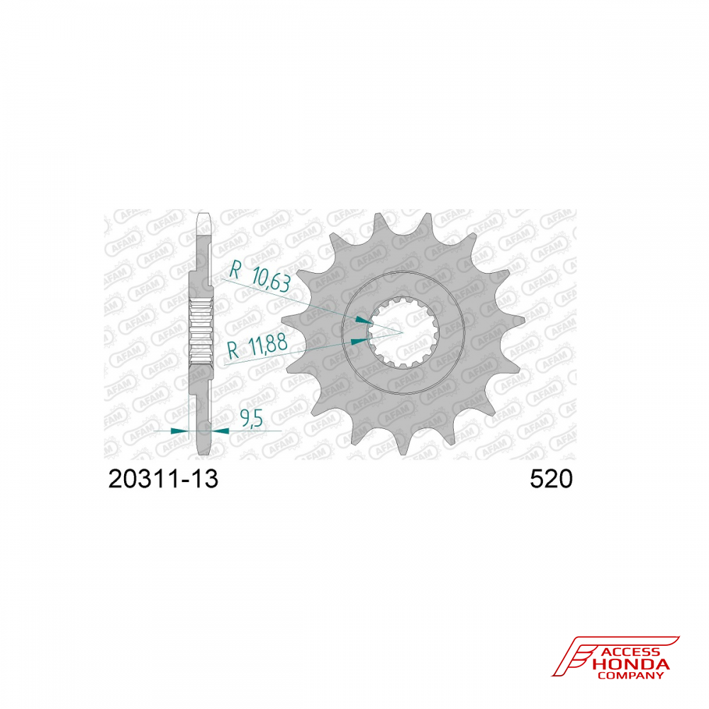 Звезда ведущая (передняя) AFAM под 520 цепь (JTF284) Звезда ведущая (передняя) AFAM под 520 цепь (JTF284)