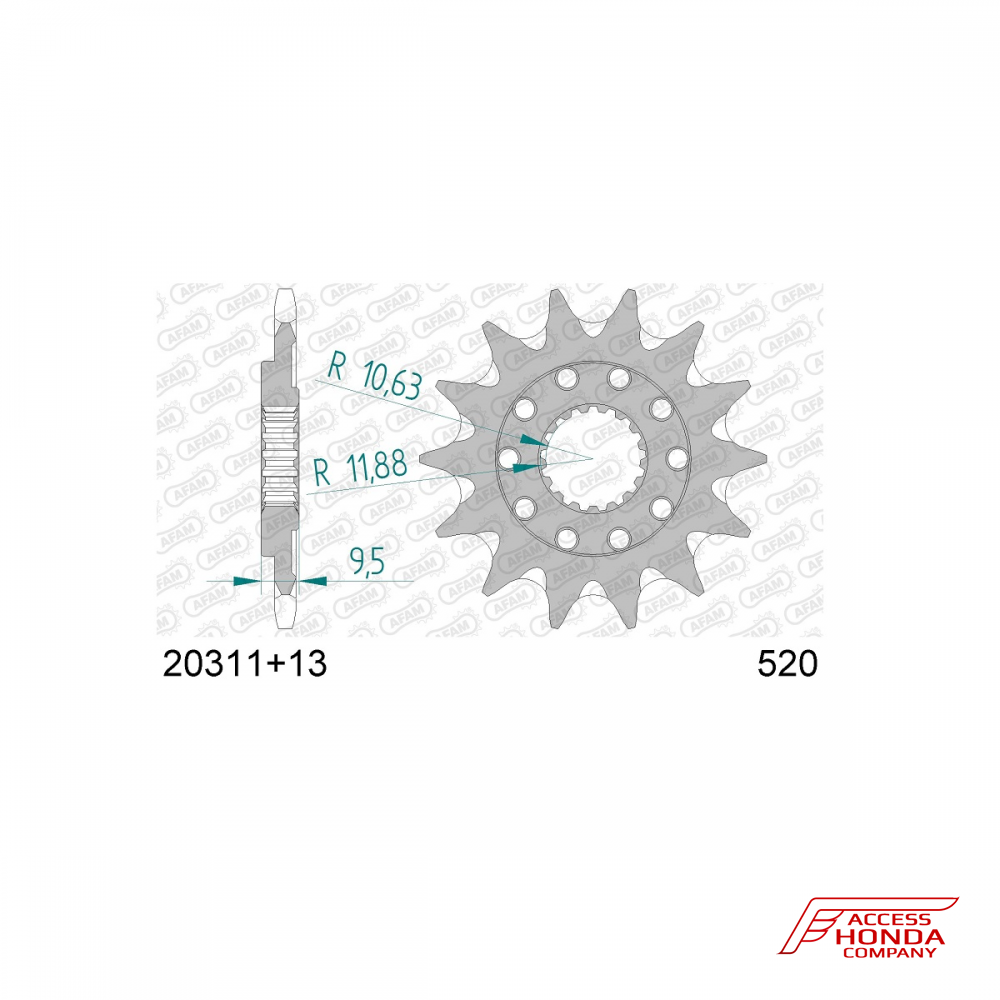 Звезда ведущая (передняя) AFAM под 520 цепь (JTF284) Звезда ведущая (передняя) AFAM под 520 цепь (JTF284)