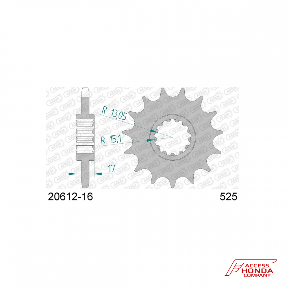 Звезда ведущая (передняя) AFAM под 525 цепь (JTF1370) Звезда ведущая (передняя) AFAM под 525 цепь (JTF1370)