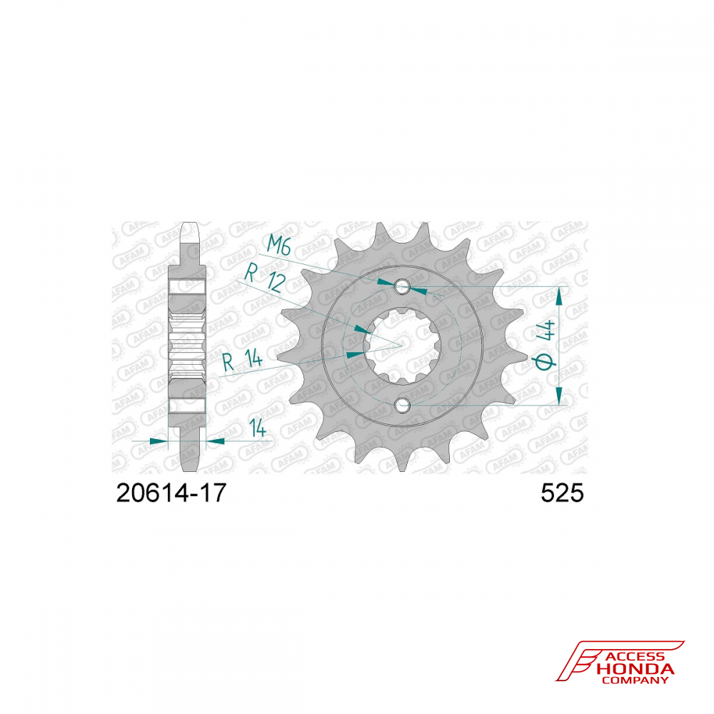 Звезда ведущая (передняя) AFAM под 525 цепь (JTF1372) Звезда ведущая (передняя) AFAM под 525 цепь (JTF1372)