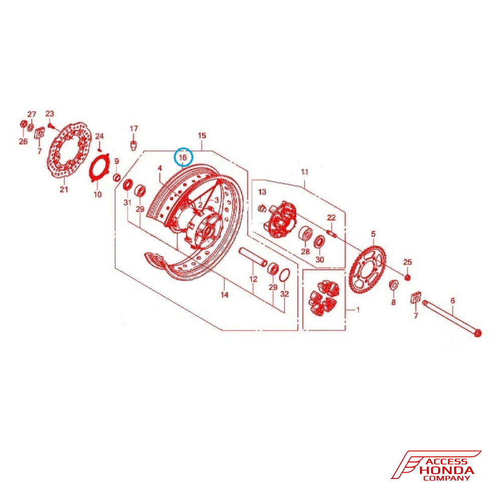 Обод заднего колесного диска для Honda Africa Twin CRF1000L 2016-2017 Обод заднего колесного диска для Honda Africa Twin CRF1000L 2016-2017