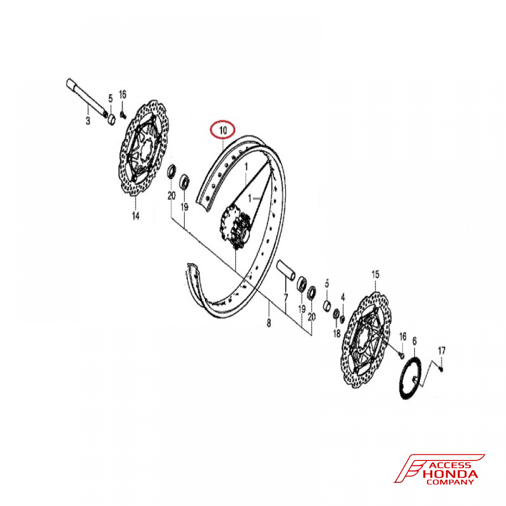 Обод переднего колесного диска для для Honda Africa Twin CRF1000L 2016-2017 Обод переднего колесного диска для для Honda Africa Twin CRF1000L 2016-2017