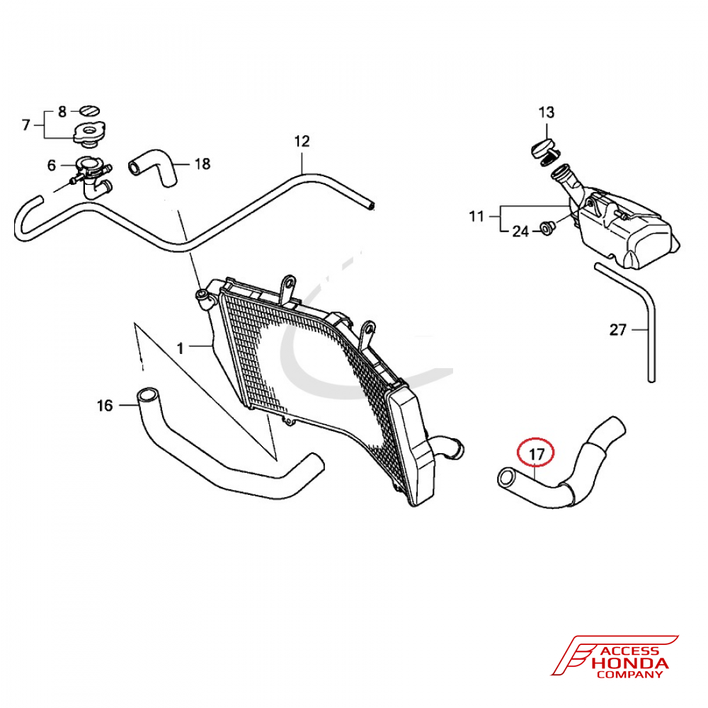 Патрубок системы охлаждения для Honda VFR1200 F Патрубок системы охлаждения для Honda VFR1200 F