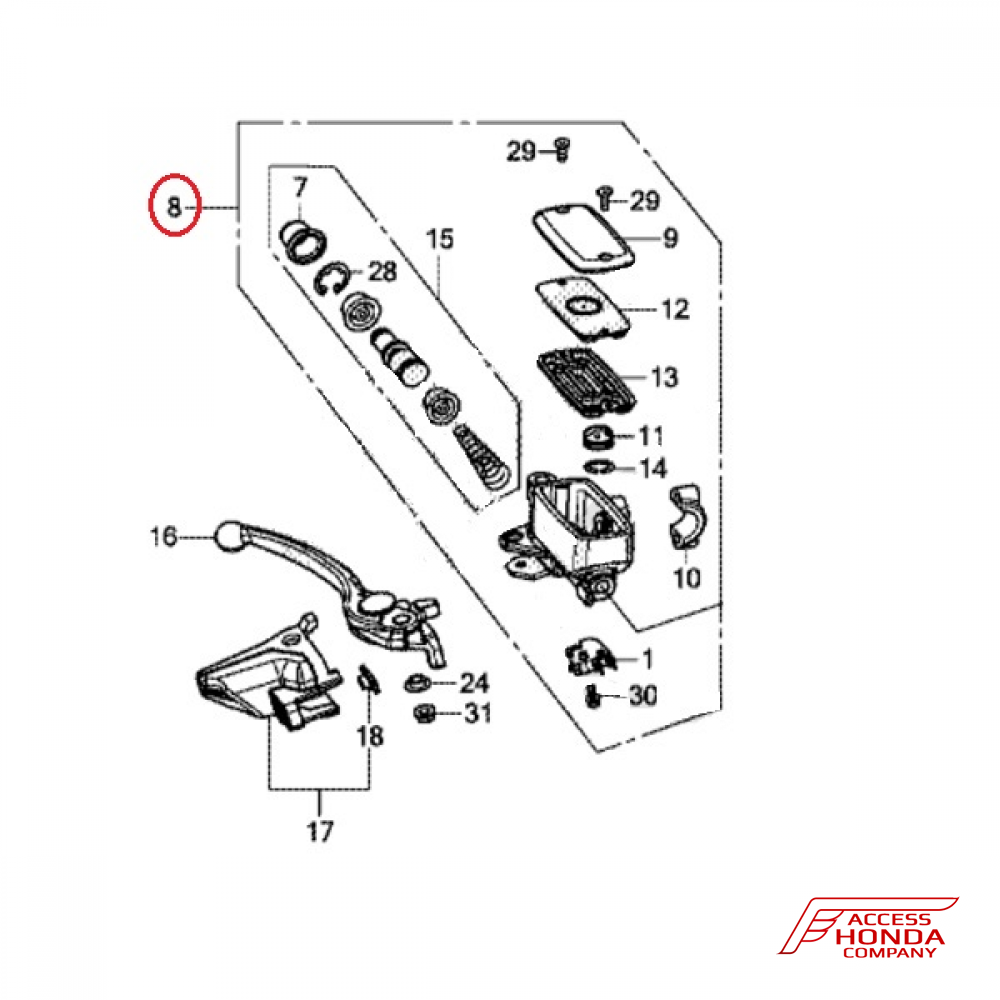 Главный цилиндр переднего тормоза для Honda Africa Twin CRF1000 Главный цилиндр переднего тормоза для Honda Africa Twin CRF1000