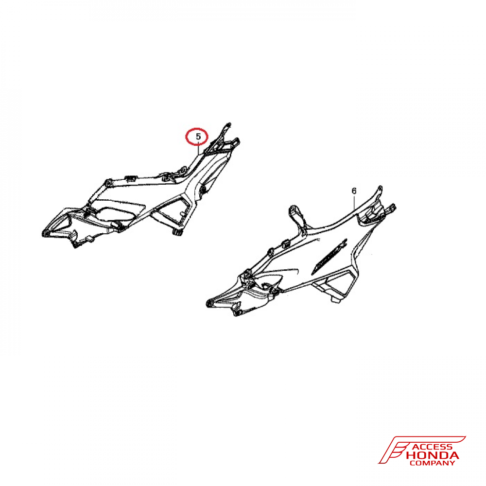 Оригинальная боковая облицовочная панель (правая) для Honda NC750X 2016- Оригинальная боковая облицовочная панель (правая) для Honda NC750X 2016-