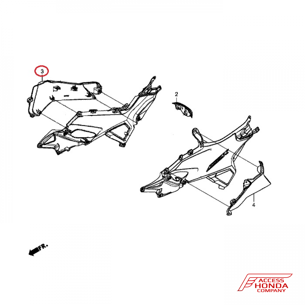 Боковая облицовочная панель багажного отделения (правая) для Honda NC750X 2016- (Color: Голубой металлик B197M) Боковая облицовочная панель багажного отделения (правая) для Honda NC750X 2016- (Color: Голубой металлик B197M)