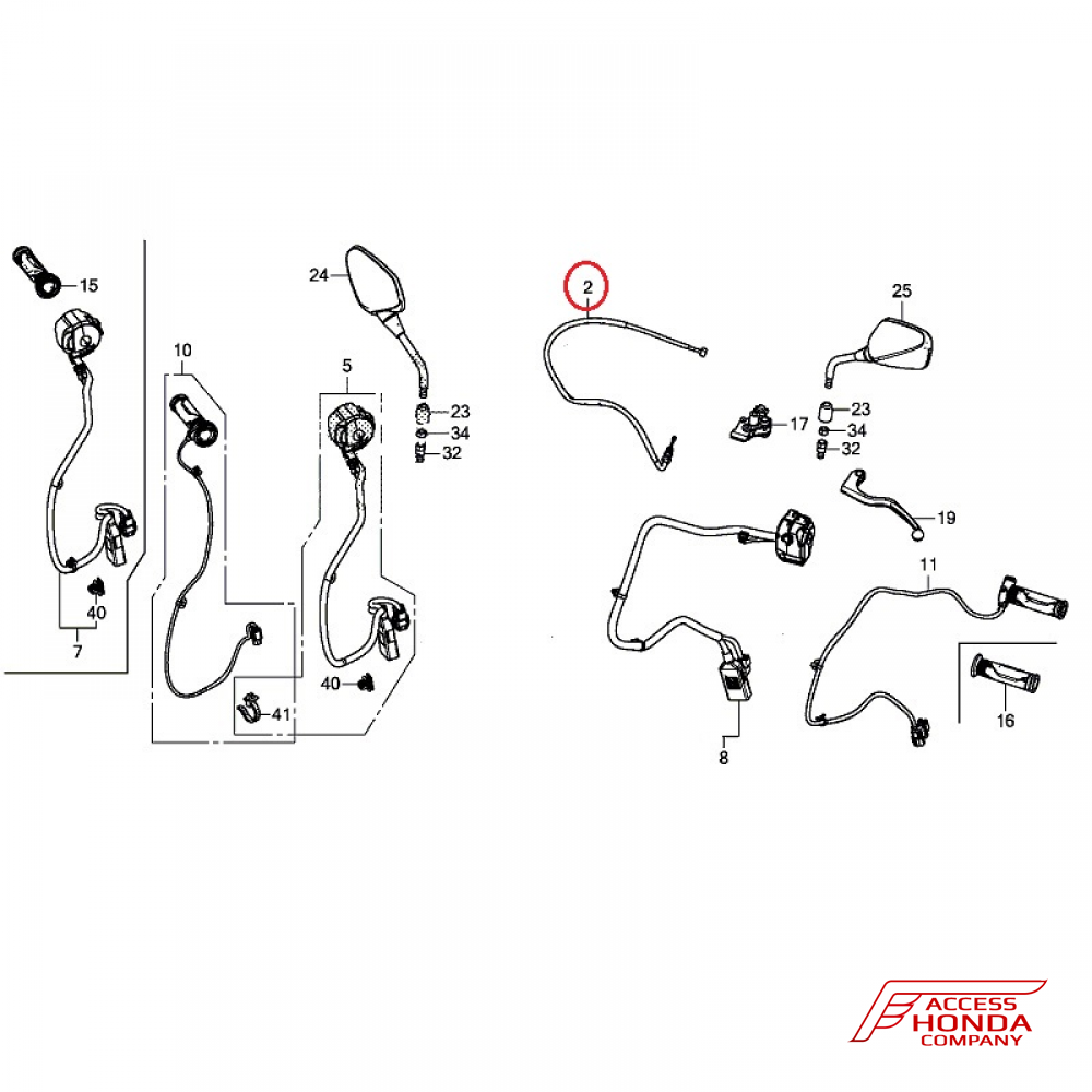 Трос сцепления для Honda Africa Twin CRF1000 Adventure 2018- Трос сцепления для Honda Africa Twin CRF1000 Adventure 2018-
