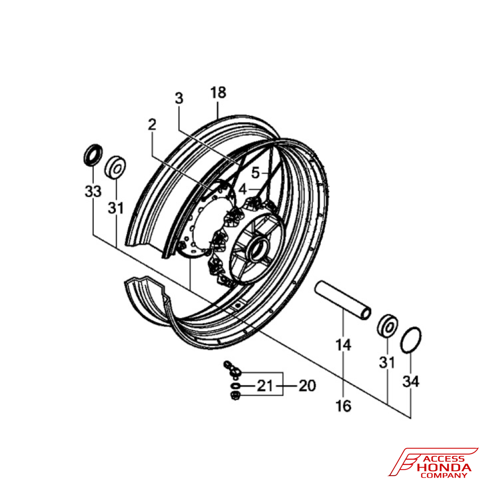 Оригинальный задний колесный диск для Honda CRF1100 Africa Twin Adventure 2020- Оригинальный задний колесный диск для Honda CRF1100 Africa Twin Adventure 2020-