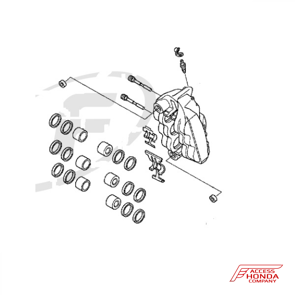 Оригинальный суппорт тормозной в сборе (передний правый) для Honda VFR1200F/FD Оригинальный суппорт тормозной в сборе (передний правый) для Honda VFR1200F/FD