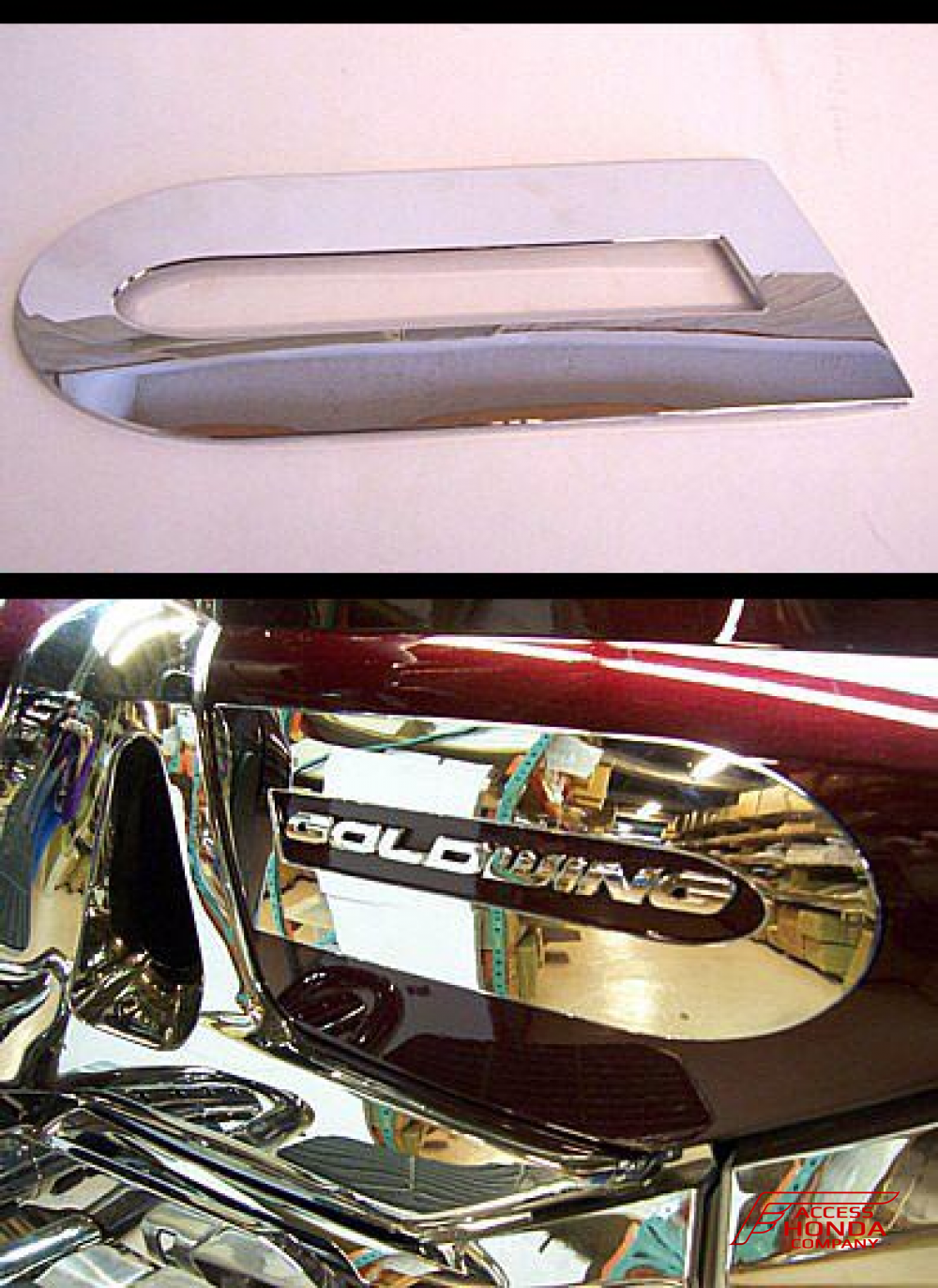 Хромированные накладки на боковые пластиковые крышки (пара) для Honda GL1800 Gold Wing 45-1632 Хромированные накладки на боковые пластиковые крышки (пара) для Honda GL1800 Gold Wing 45-1632