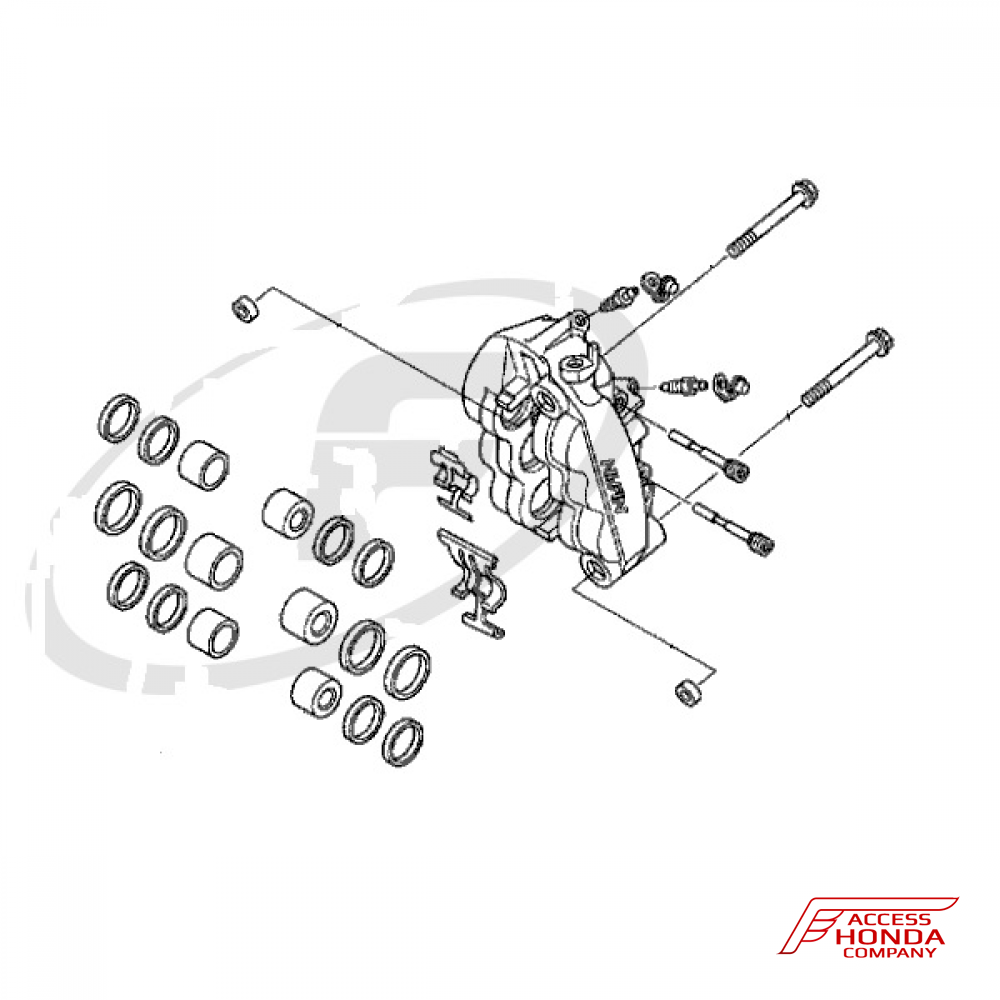 Оригинальный суппорт тормозной в сборе (передний левый) для Honda VFR1200F/FD Оригинальный суппорт тормозной в сборе (передний левый) для Honda VFR1200F/FD