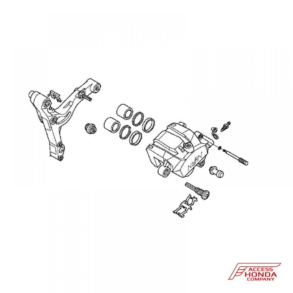 Оригинальный суппорт тормозной (задний) в сборе с кронштейном для Honda VFR1200FD (автомат) Оригинальный суппорт тормозной (задний) в сборе с кронштейном для Honda VFR1200FD (автомат)