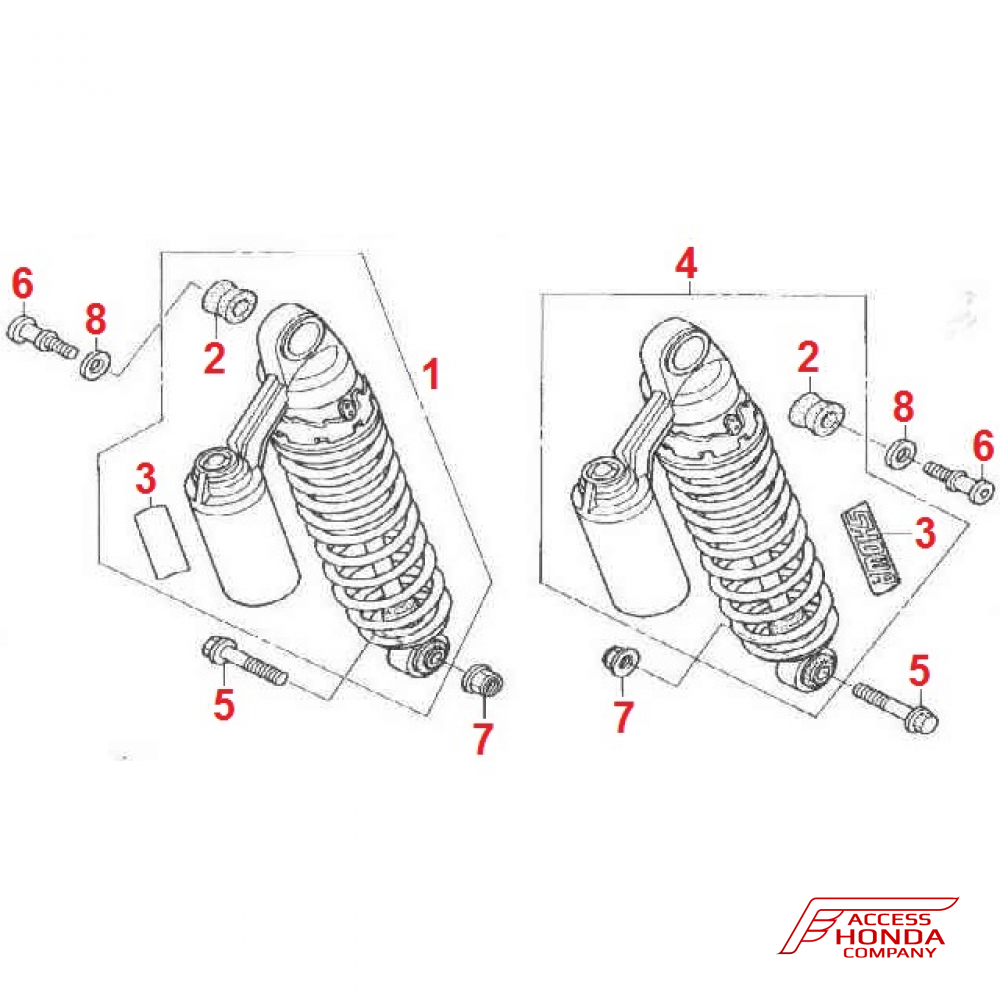 Амортизаторы SHOWA для мотоцикла Honda X4 Амортизаторы SHOWA для мотоцикла Honda X4