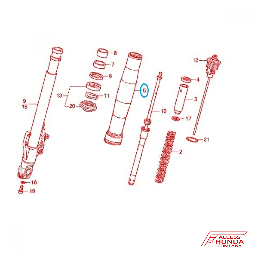 Стакан пера вилки (левый) для Honda VFR1200X Crosstourer Стакан пера вилки (левый) для Honda VFR1200X Crosstourer