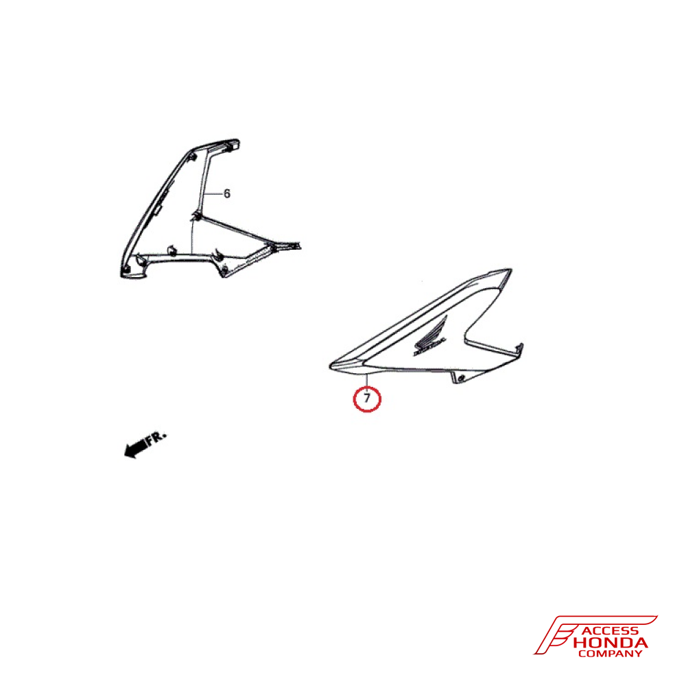 Оригинальная боковая облицовочная панель (левая) / обтекатель морды для Honda NC750X 2016- Оригинальная боковая облицовочная панель (левая) / обтекатель морды для Honda NC750X 2016-