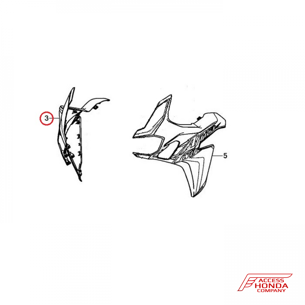 Оригинальная передняя облицовочная панель (правая) / обтекатель морды для Honda Africa Twin CRF1000 2016 (Color: NHA30) Оригинальная передняя облицовочная панель (правая) / обтекатель морды для Honda Africa Twin CRF1000 2016 (Color: NHA30)