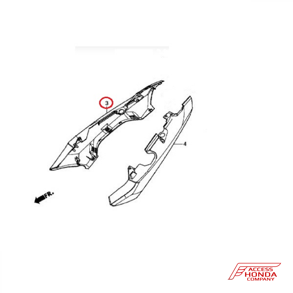 Задняя облицовочная панель (правая) / обтекатель хвоста для Honda NC750X 2016- (Color: Серебристый металлик, NHA95M, Sword Silver Metallic) Задняя облицовочная панель (правая) / обтекатель хвоста для Honda NC750X 2016- (Color: Серебристый металлик, NHA95M, Sword Silver Metallic)
